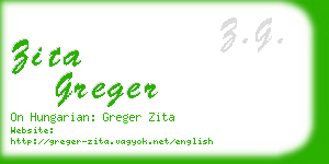 zita greger business card